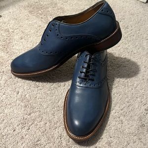 New WINTHROP Philips blue saddle Oxford dress shoes.